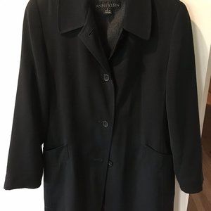 Anne Klein Black Winter Overcoat Size 8